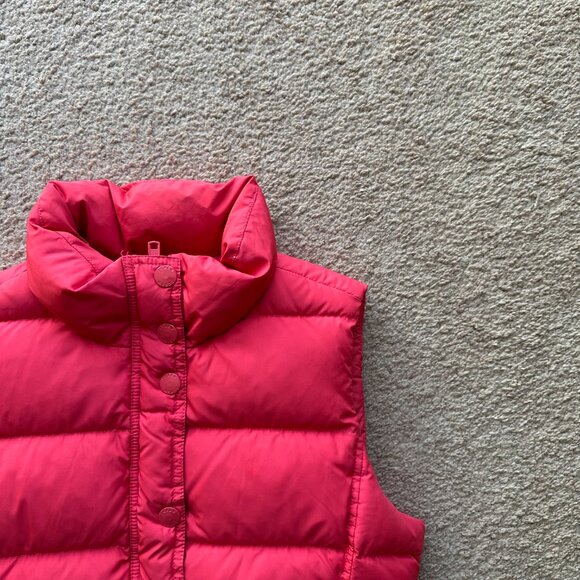 J Crew Vest Girls Medium Full Zip Down Fill Puffer Pink Pockets Mock Neck - Picture 5 of 10